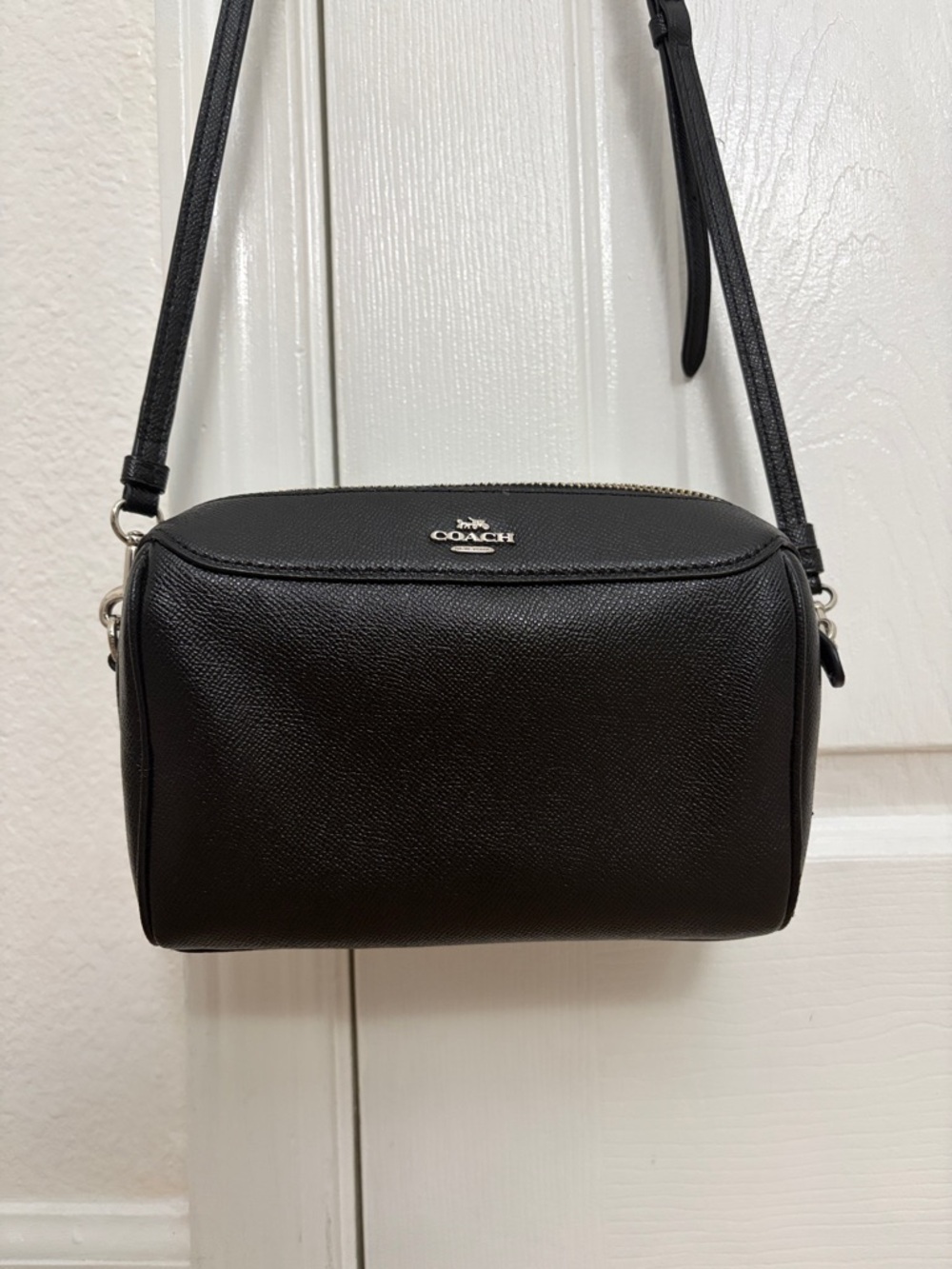 Coach Black Pebbled Leather Camera Crossbody